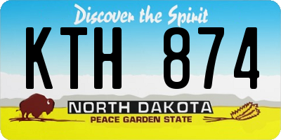 ND license plate KTH874