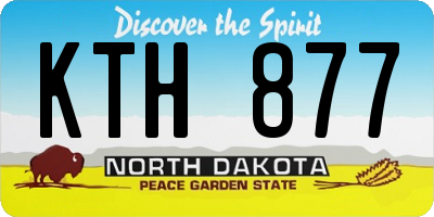 ND license plate KTH877