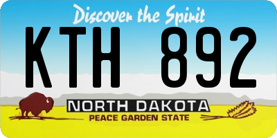 ND license plate KTH892