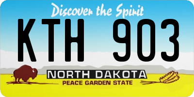 ND license plate KTH903