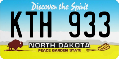 ND license plate KTH933