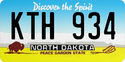 ND license plate KTH934