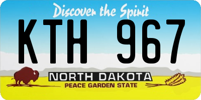 ND license plate KTH967