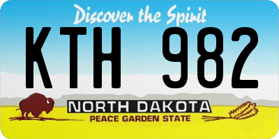 ND license plate KTH982