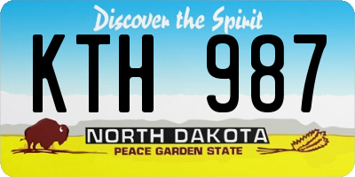 ND license plate KTH987