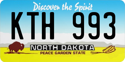 ND license plate KTH993