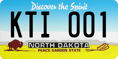 ND license plate KTI001