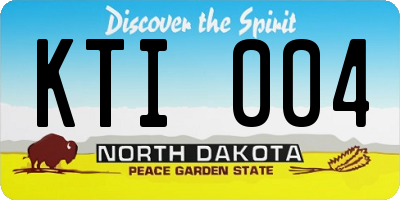 ND license plate KTI004