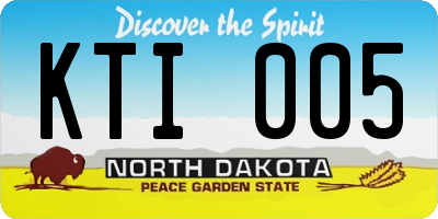 ND license plate KTI005