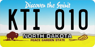 ND license plate KTI010