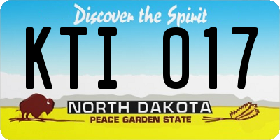 ND license plate KTI017