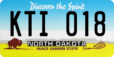 ND license plate KTI018
