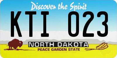 ND license plate KTI023