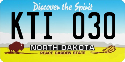 ND license plate KTI030