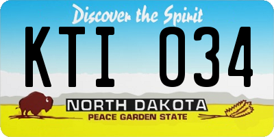 ND license plate KTI034