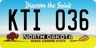 ND license plate KTI036
