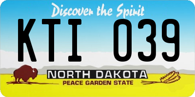 ND license plate KTI039