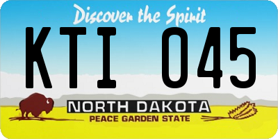 ND license plate KTI045