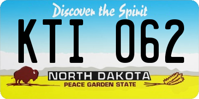 ND license plate KTI062