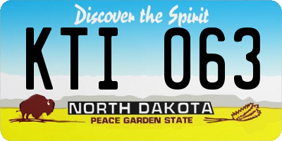 ND license plate KTI063