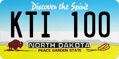 ND license plate KTI100