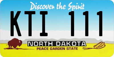 ND license plate KTI111