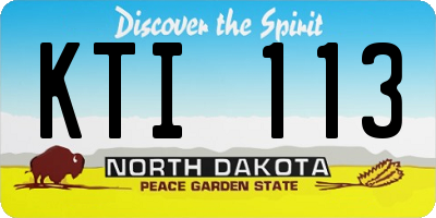 ND license plate KTI113
