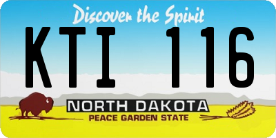 ND license plate KTI116
