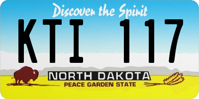 ND license plate KTI117