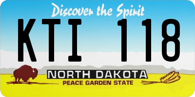 ND license plate KTI118