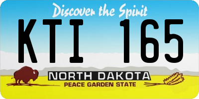 ND license plate KTI165