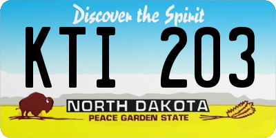 ND license plate KTI203
