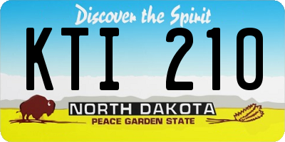 ND license plate KTI210