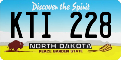 ND license plate KTI228