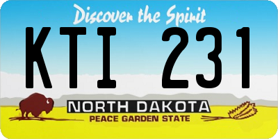 ND license plate KTI231