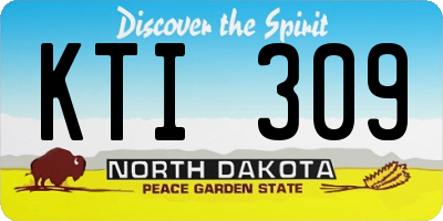 ND license plate KTI309