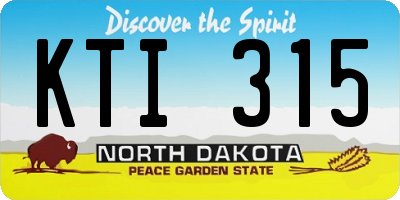 ND license plate KTI315