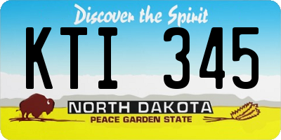ND license plate KTI345