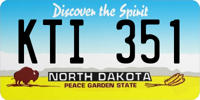 ND license plate KTI351