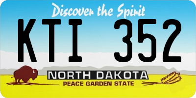 ND license plate KTI352