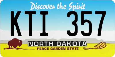 ND license plate KTI357