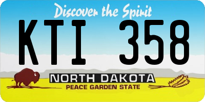 ND license plate KTI358