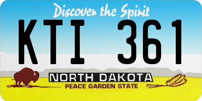 ND license plate KTI361