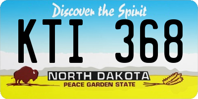ND license plate KTI368