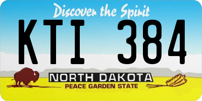 ND license plate KTI384