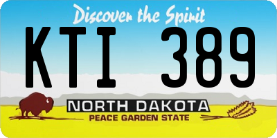 ND license plate KTI389