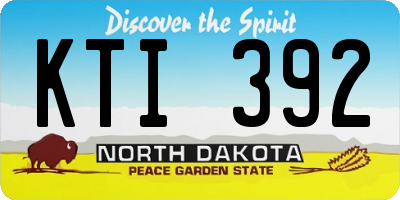 ND license plate KTI392