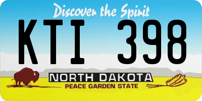 ND license plate KTI398