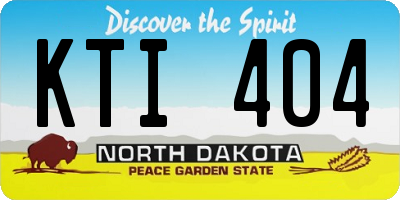 ND license plate KTI404