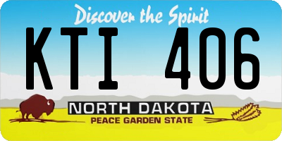 ND license plate KTI406